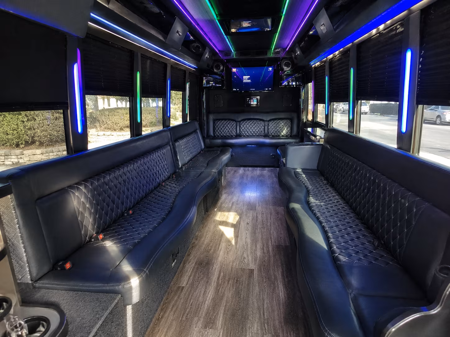 lansing 15 passenger party bus interior