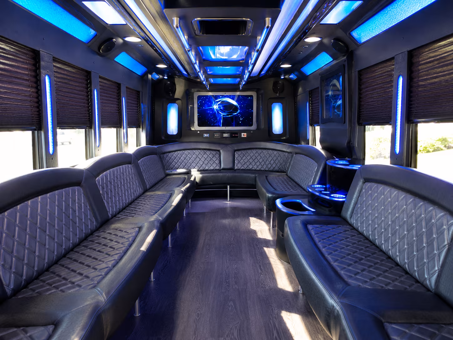 lansing 28 passenger party bus inside