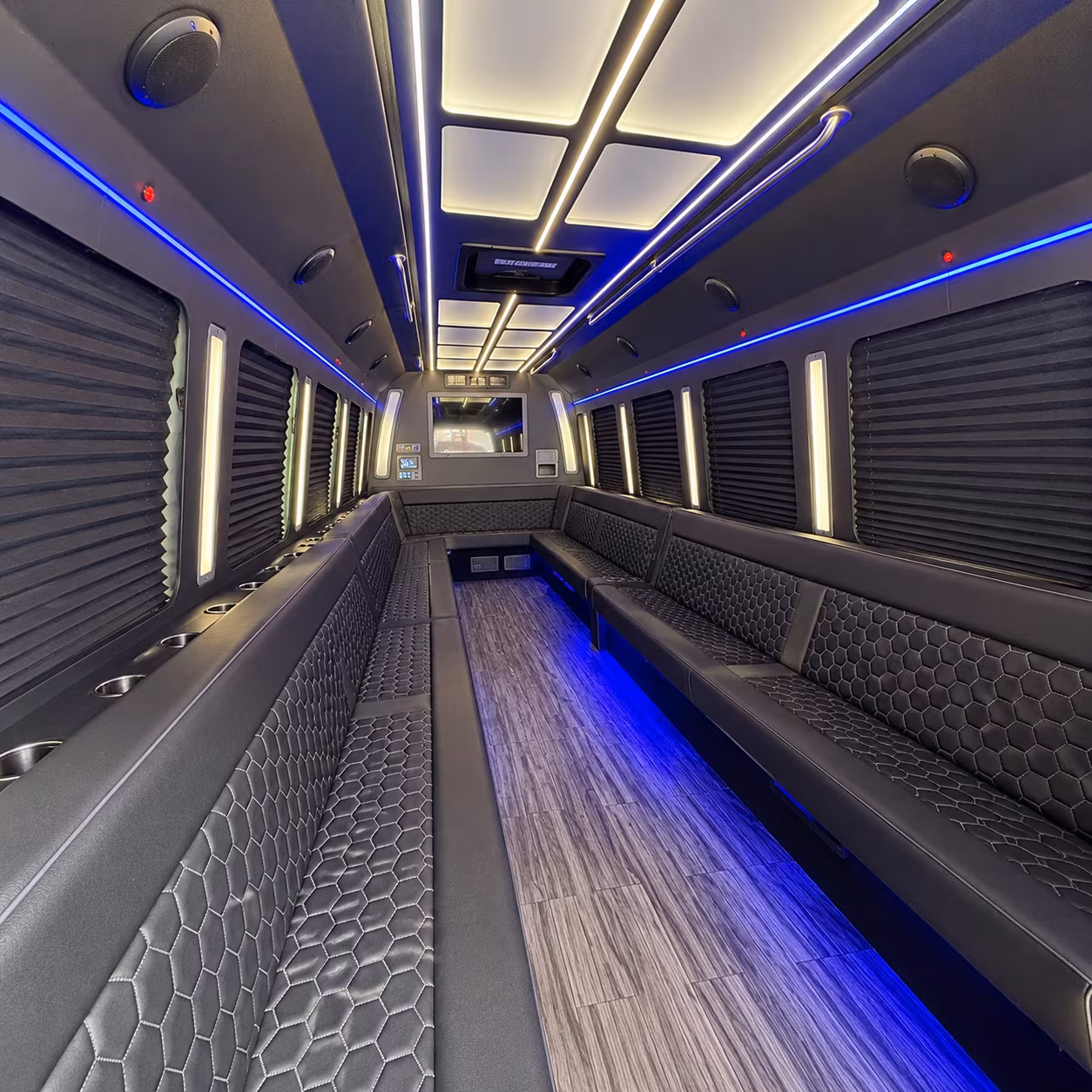 lansing 30 passenger party bus interior