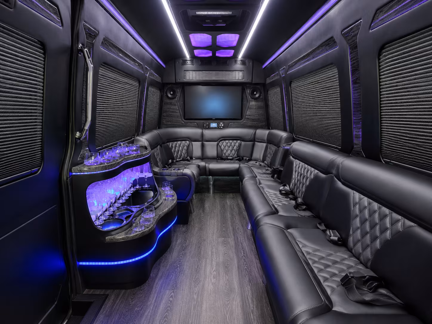 lansing 40 passenger party bus inside